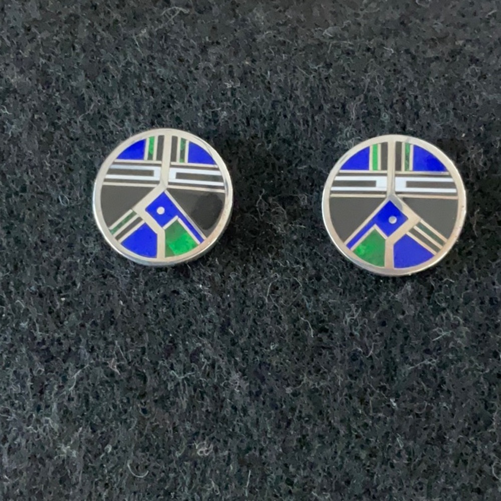 Ray Tracey Inlay Post Earrings